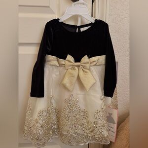 Rare Editions Black and Gold Formal Dress